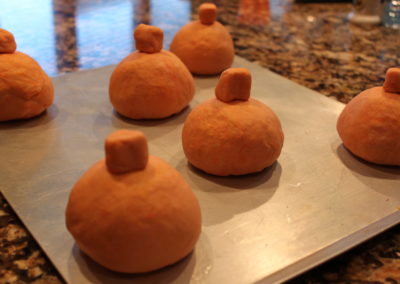 Pumpkin Bread Bowls Dough Balls with Stems-1